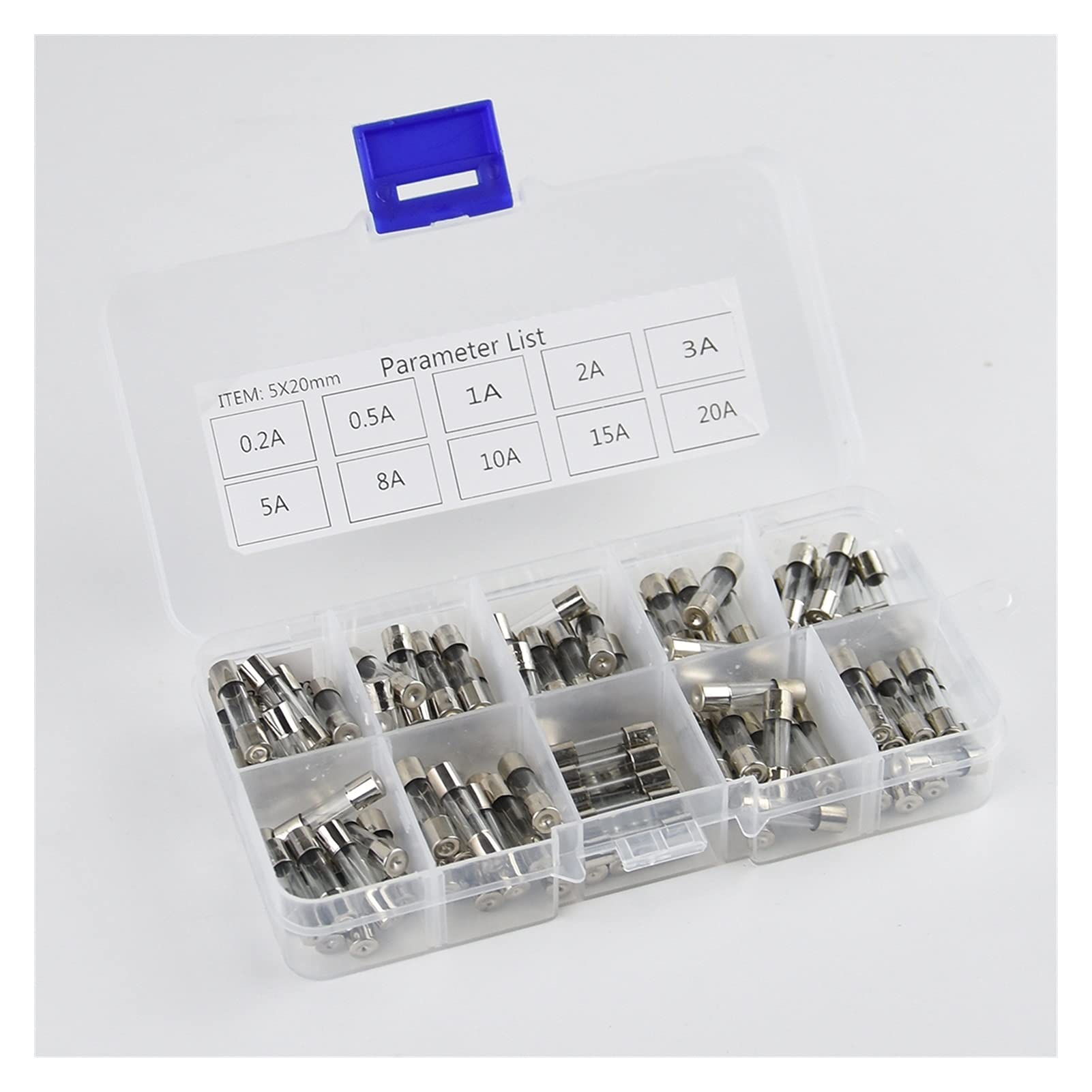 Fusible verre 5x20mm en lot de 100 pièces rapide pour la protection électrique