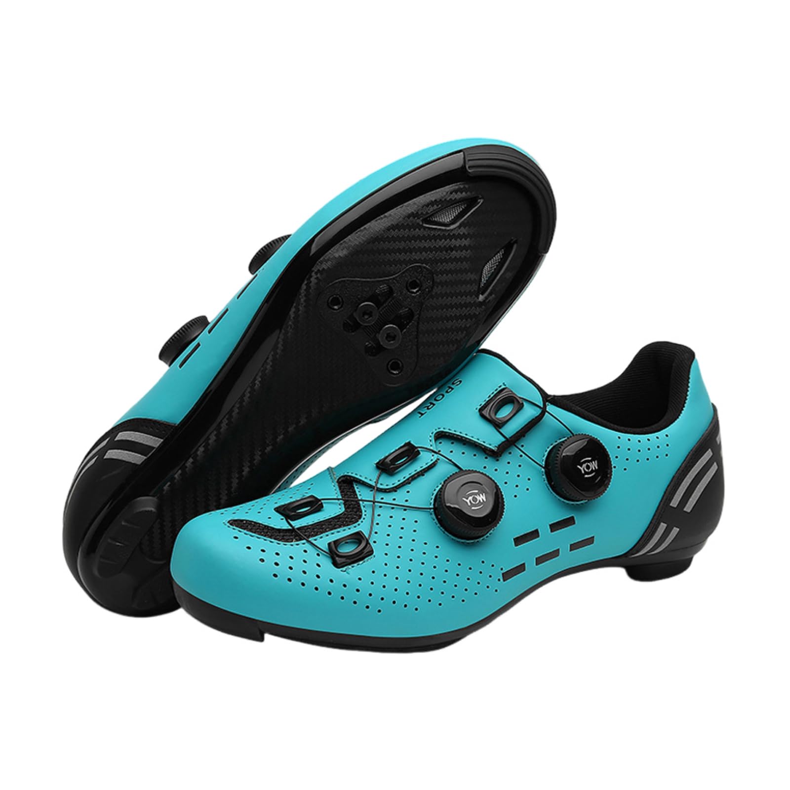 FANSU Scarpe da Ciclismo Uomo e Donna, Scarpe da Bike Dotato a Doppio Allacciamento Rapido, Scarpe da Diclismo Compatibili SPD & SPD-SL per Interni e Esterni