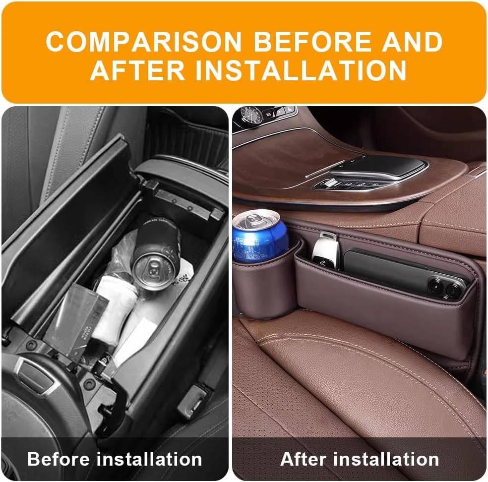2Stuks Autostoel Gap Filler voor Peugeot 307 307CC 307SW 308 308CC, Seat Side Plug Strip Lekvrij Inpluggen Strips Stop Dingen Dropping Accessoires,D Brown