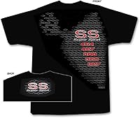 Vista 2 de SS Super Sport Camiseta Negra: Chevy Camaro Chevelle Nova Monte Carlo