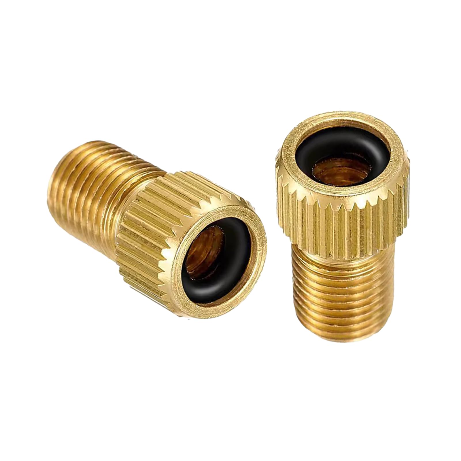 Set 6 Adattatori Valvola Bicicletta - Convertitore Da SV/DV A Valvola Auto, Ottone, Con Tappi - Foto 7