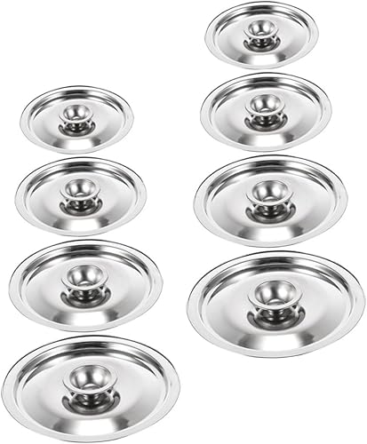 BESTonZON Juego de 8 recipientes de acero inoxidable con tapa de acero inoxidable con tapa, sartén de acero inoxidable con tapa, tapa de cacerola de