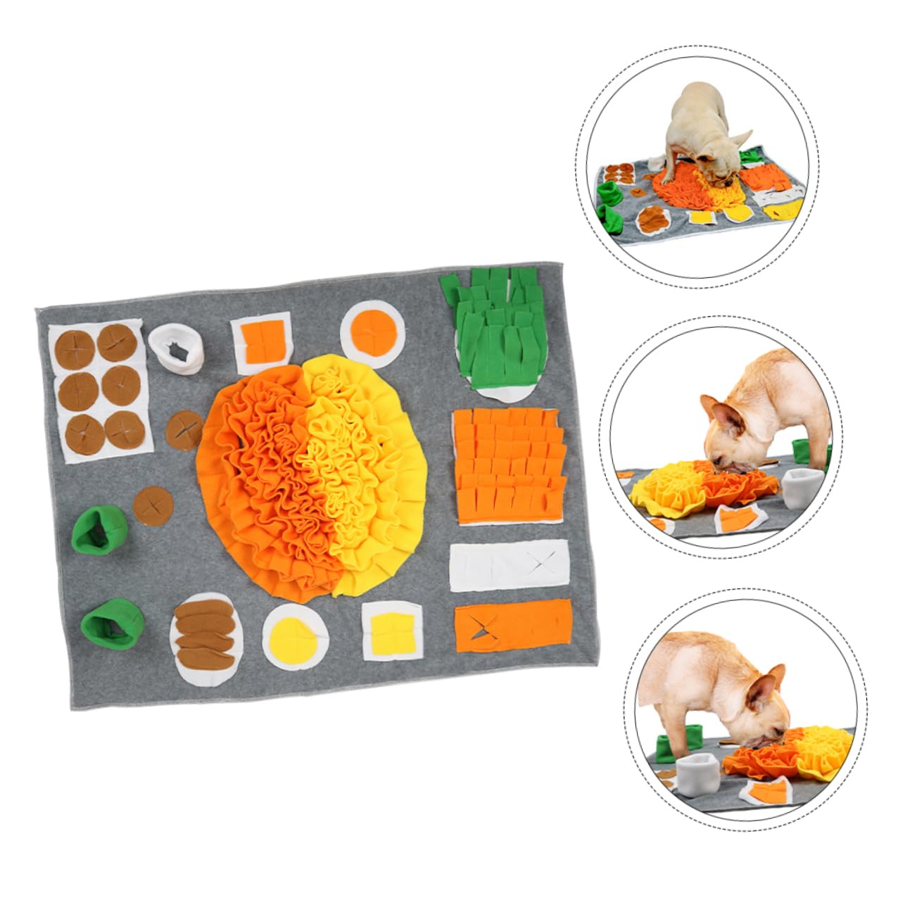 FRCOLOR Tapis D'entraînement pour Chien Flanelle Jouet Renifleur pour Stimuler L'odorat Distributeur de Nourriture pour Animaux