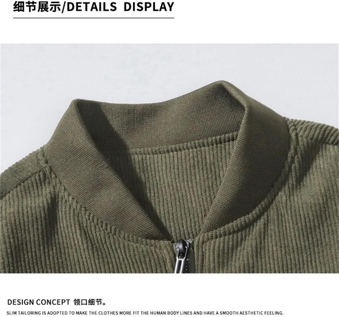 Men Casual Baseball Collar Jacket Coats For Solid Color Comfortable Outerwear Outdoor Zipper Clothing