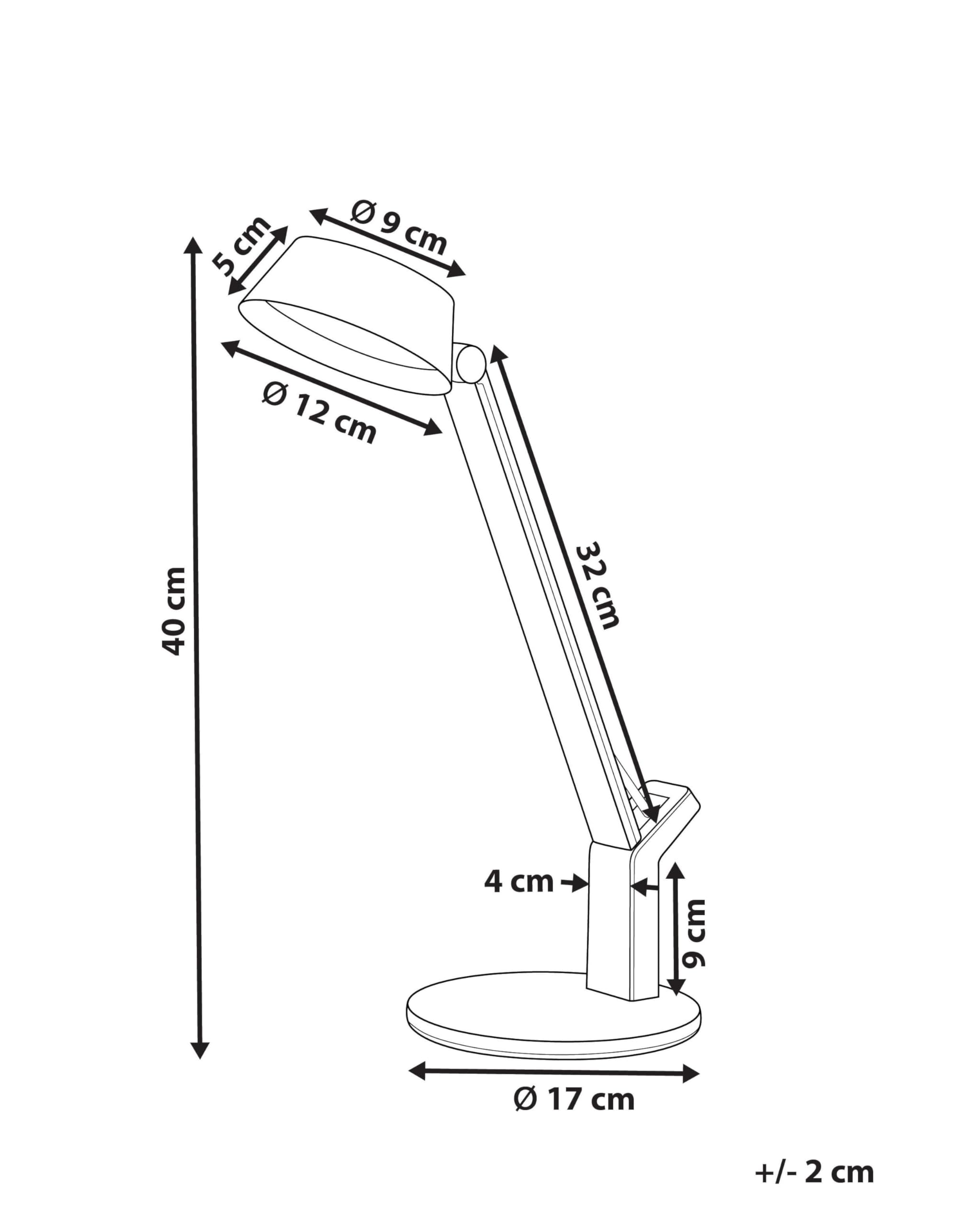 Beliani Lámpara de oficina LED de metal cobrizo 40 cm brazo ajustable usb Chamaeleon