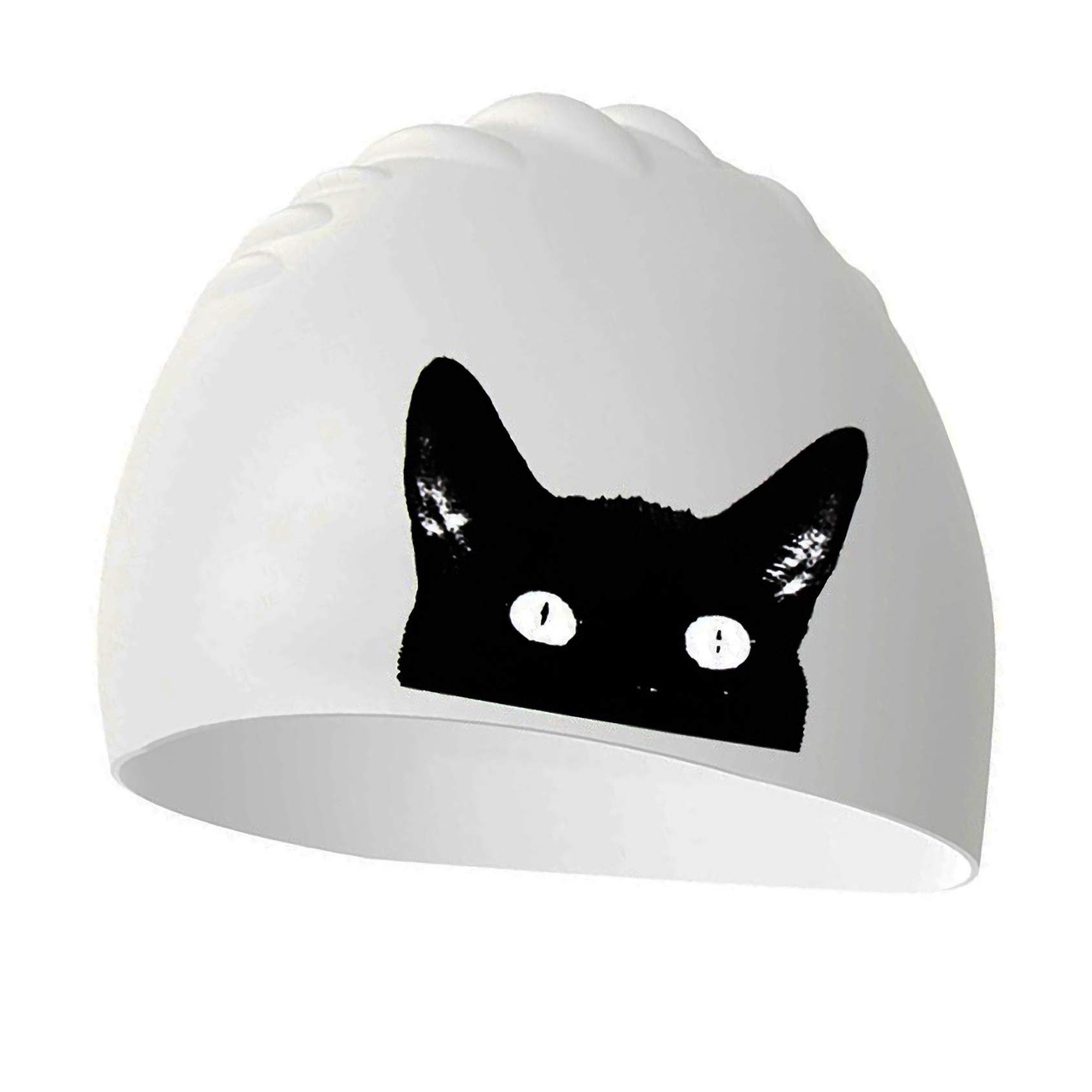 iwobi Bonnet de bain en silicone imperméable Motif chat