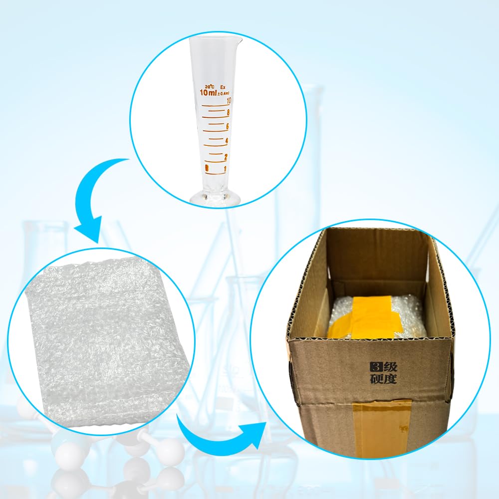 1 misurino conico graduato da 5 ml a 2000 ml con base in vetro per farmacia, con beccuccio (10 ml)