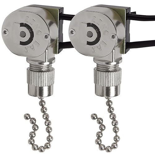 Miniatura 7 de Zing Ear ZE-109M - Interruptor de cable de cadena para ventiladores de techo, lámparas y luces de pared, interruptor de cadena de tracción de latón