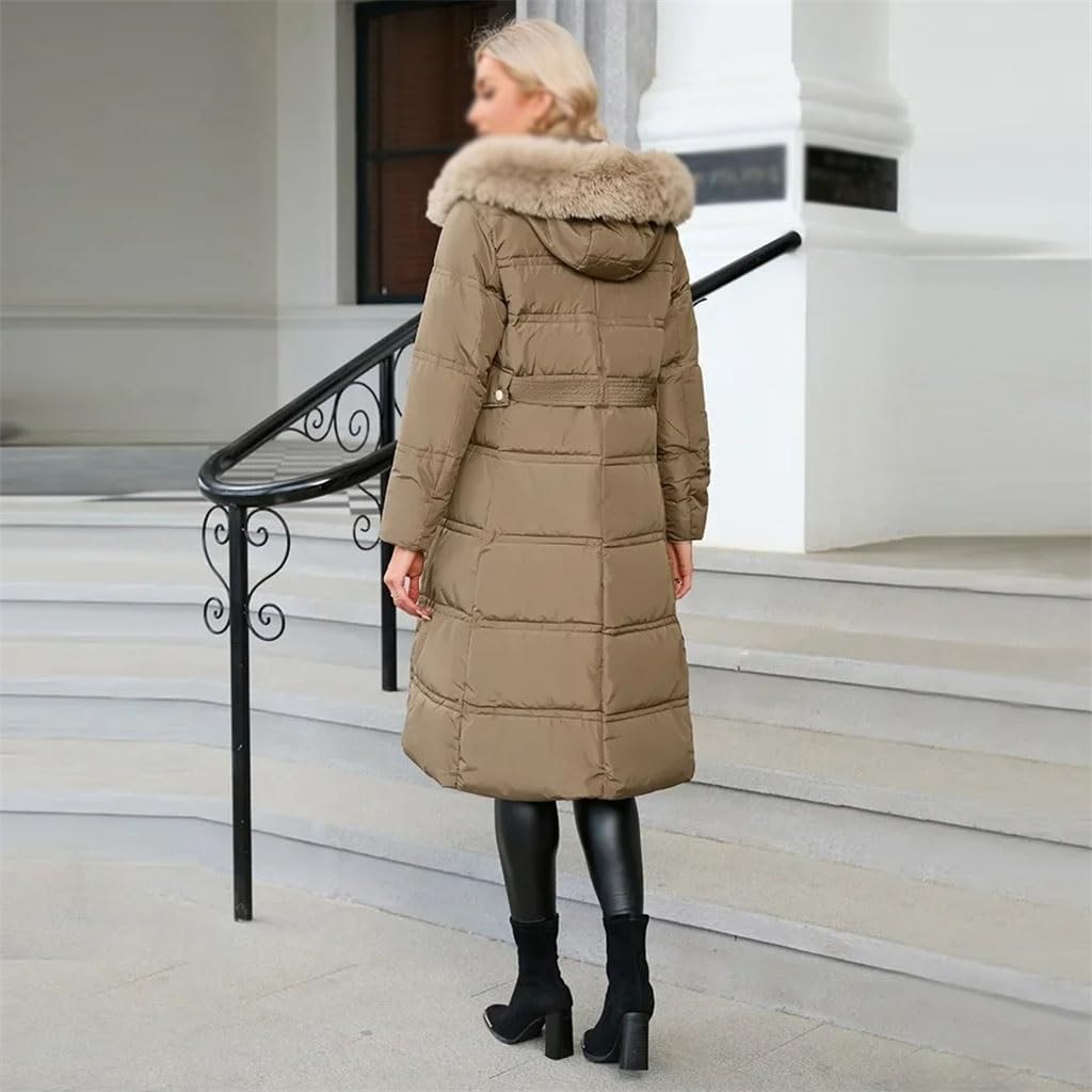 Women's Winter Coat Warm Long Collar Hooded Jacket Padded Clothing