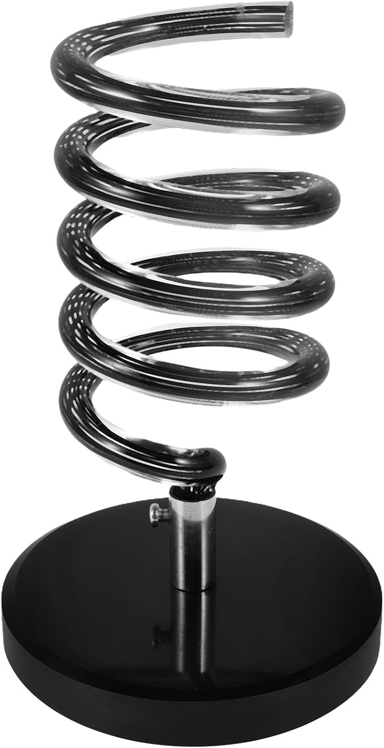 Hair Dryer Stand with Marble Base and Spiral Holder, Countertop Salon Hair Dryer and Straightener Organizer for Bathroom Styling Tools Storage