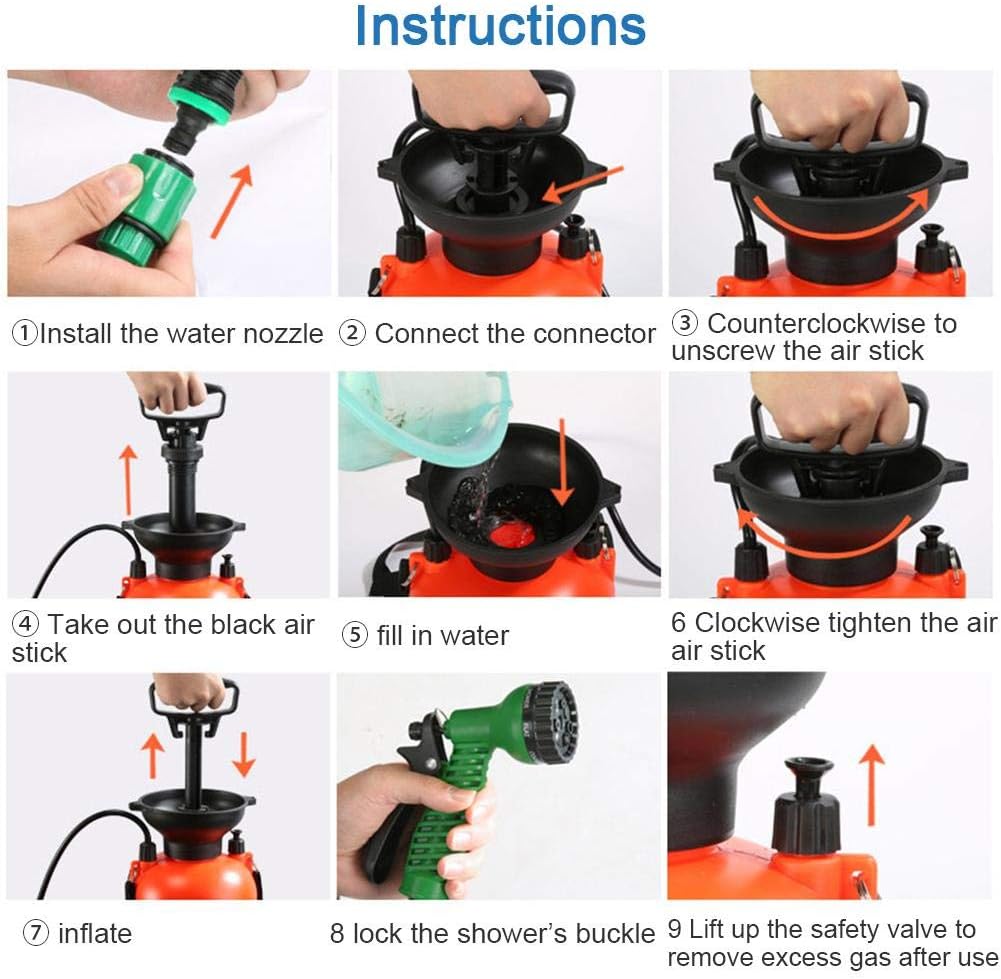 Amazon Co Jp Shopparadise ポータブルシャワー アウトドアシャワー 手動式シャワー 簡易シャワー 持ち運び 断水 節水 防災に 飲料水 キャンプ 旅行 ペットシャワー 水遣り 防災 洗車 スポーツ アウトドア