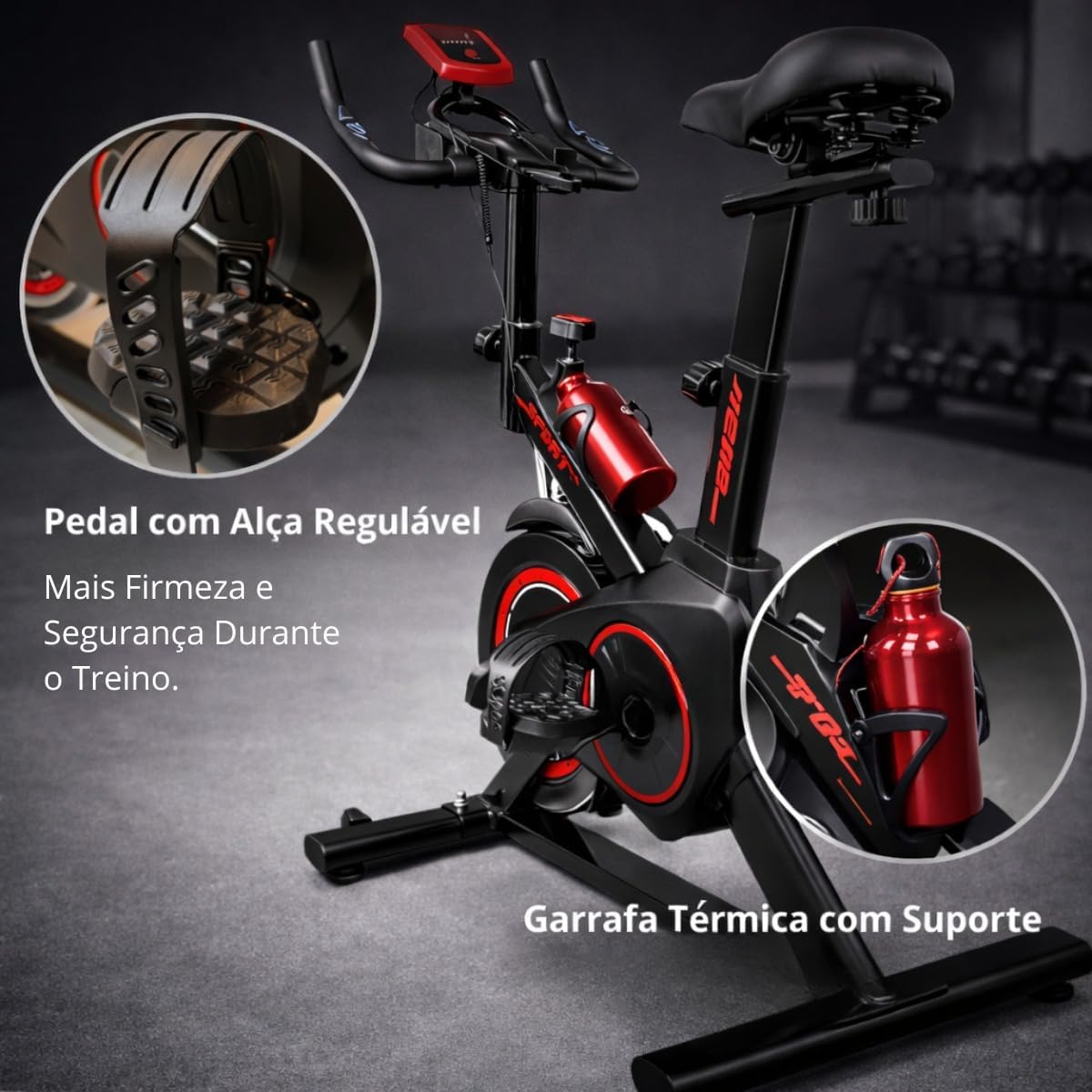 O fundo é desfocado, com uma aparência de academia, sugerindo um ambiente de treino. O fundo é desfocado, com uma aparência de academia, sugerindo um ambiente de treino.
