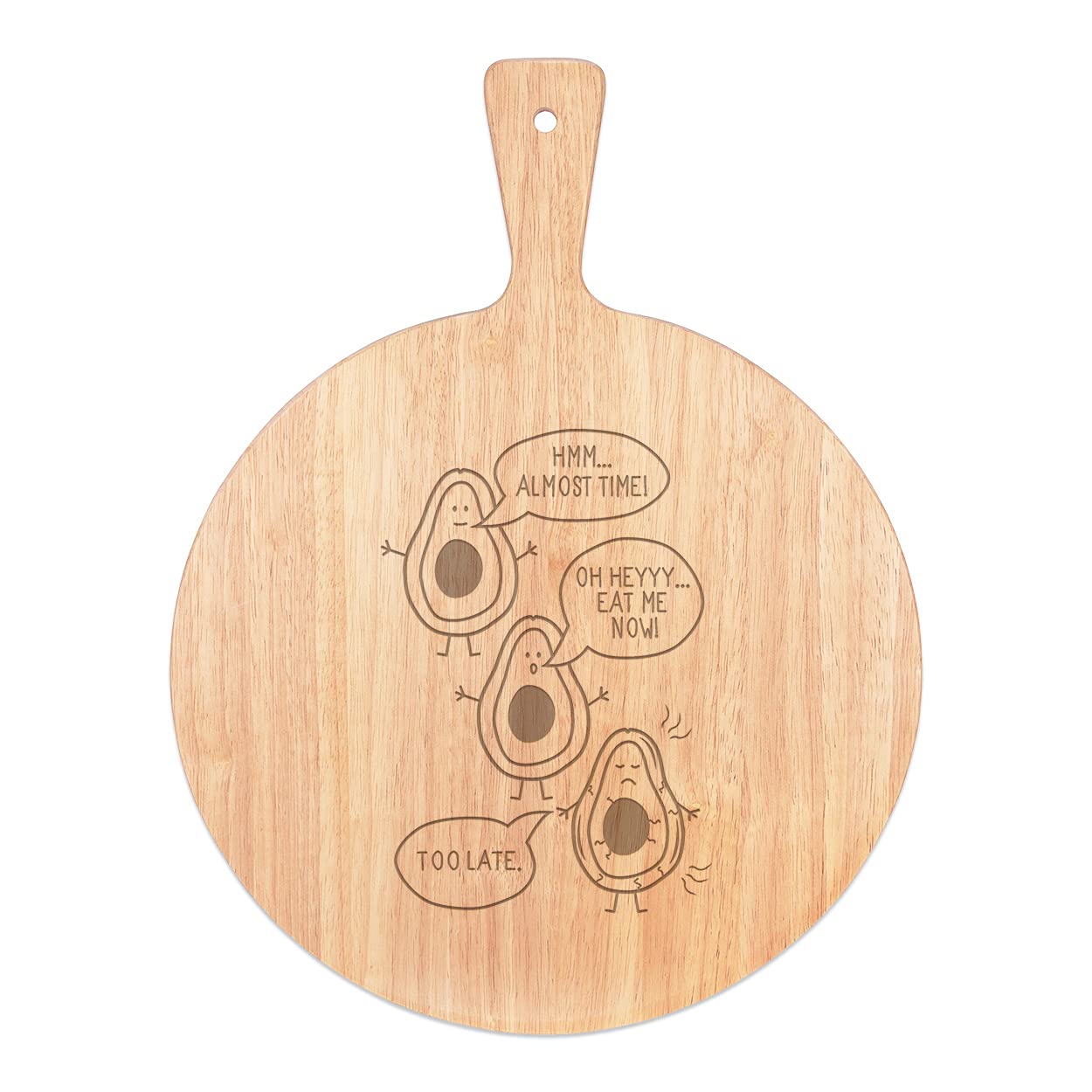 Rame plateau de service pizza avec poignée en bois rond 45x34cm