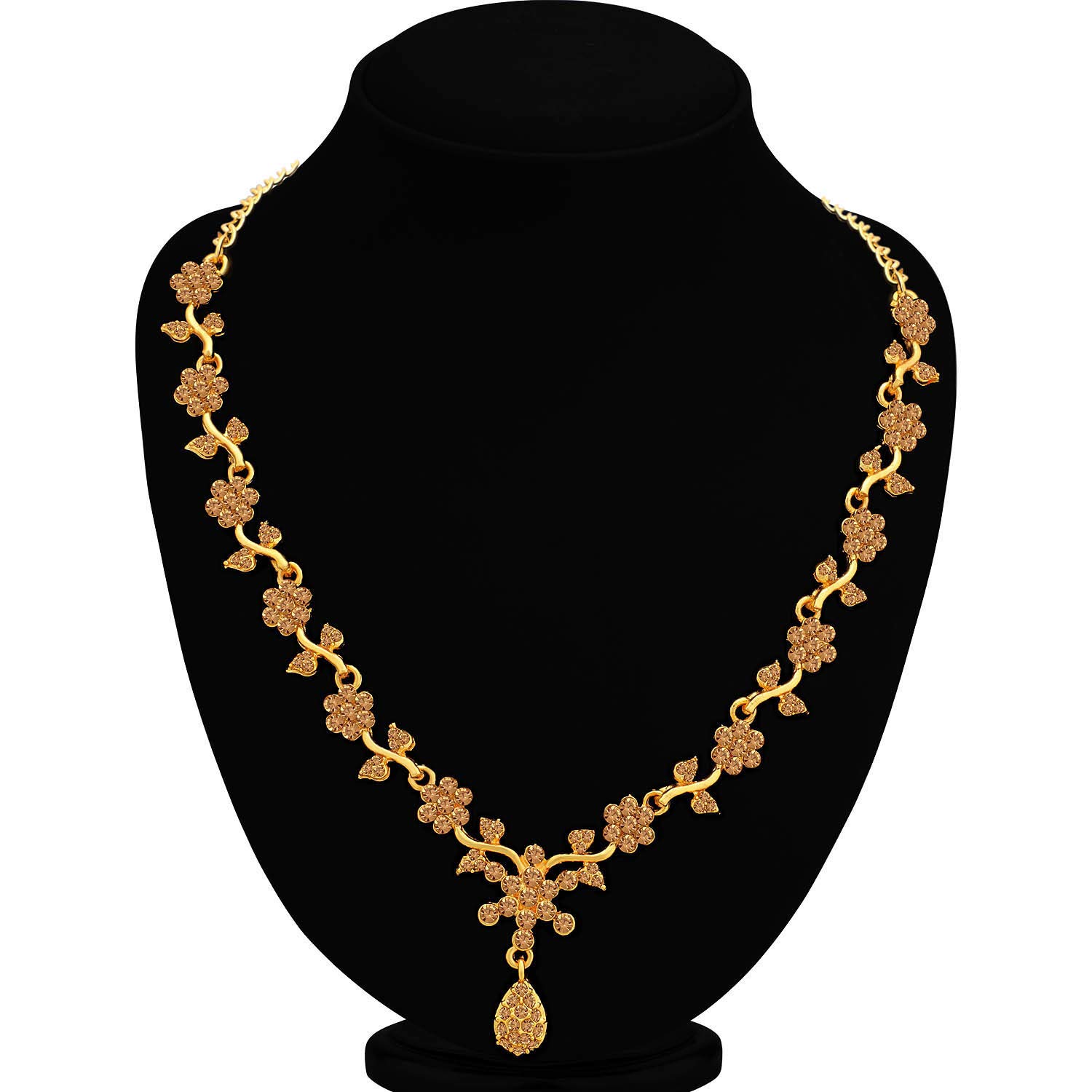Floral Plated LCT Stone Necklace Set (N79653_D1)