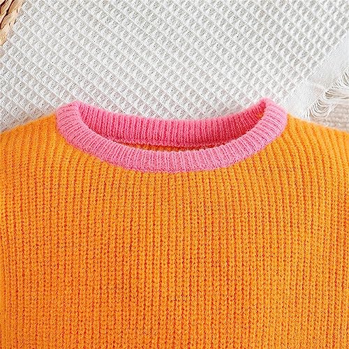 Toddler Girls Knitted Sweaters Cotton Long Sleeve Crewneck Thermal Fall Sweatshirts for Kids Cute Soft Comfy Clothes3