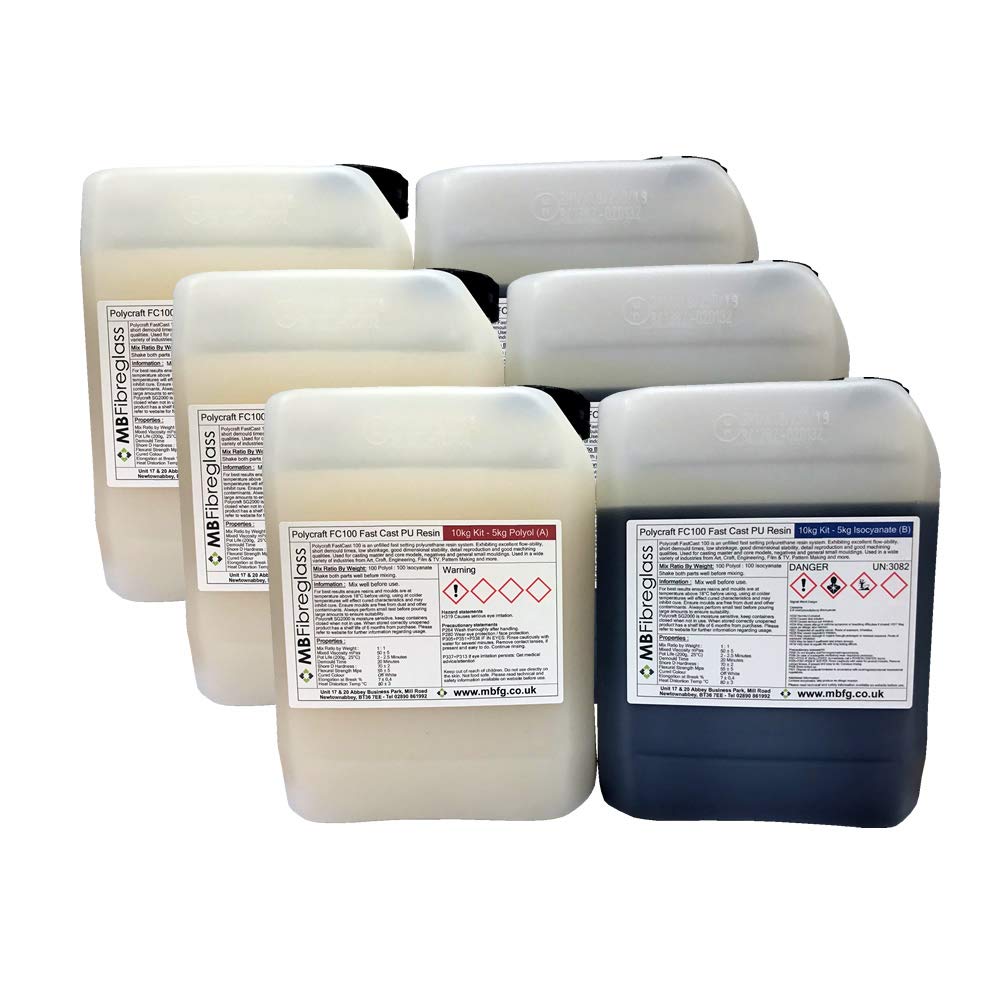 Polycraft ( Mb Fibreglass ) Beige Polycraft Fc100 (Beige) Fast Cast Paintable Polyurethane Liquid Plastic Casting Resin System - 30Kg Kit