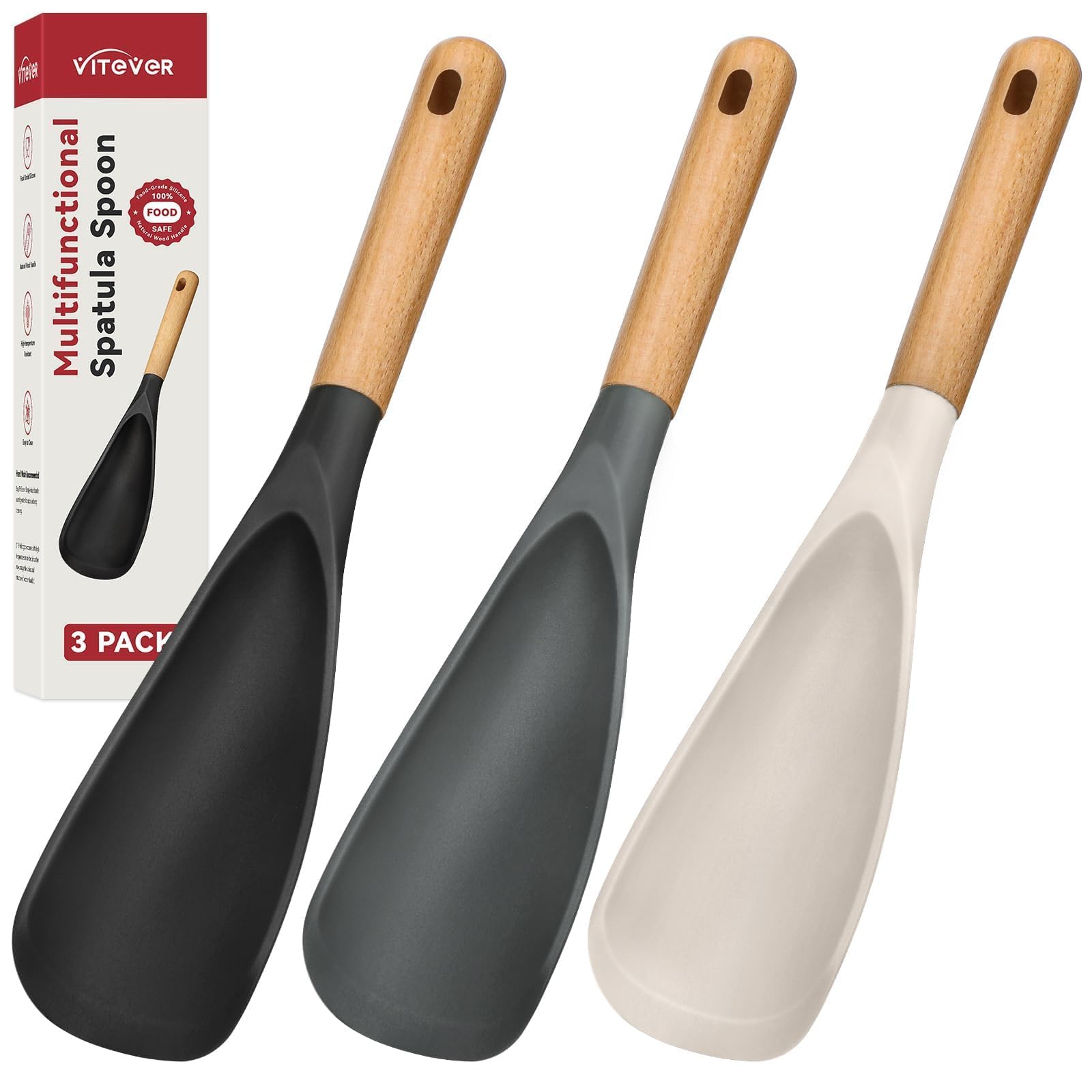 VITEVER 3 PACK Cooking Spatula & Spoon