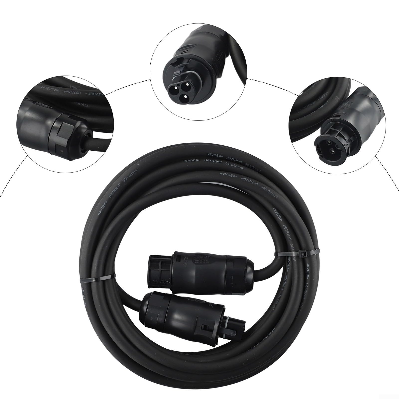 Câble de connexion BC01 pour connecter des micro-onduleurs, pour micro-onduleurs DEYE, 1,5mm² H07RN-F (5 mètres)