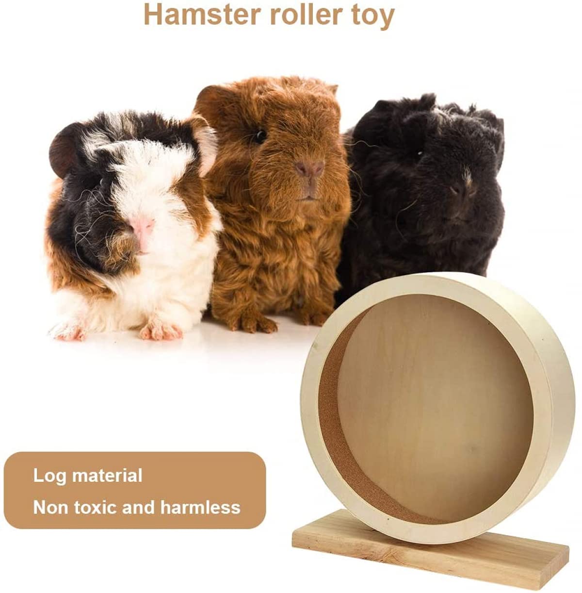 Rueda de ejercicio para hámster, rueda de equilibrio de madera para animales pequeños, rueda de actividad divertida para hámsters, ratones y jerbos
