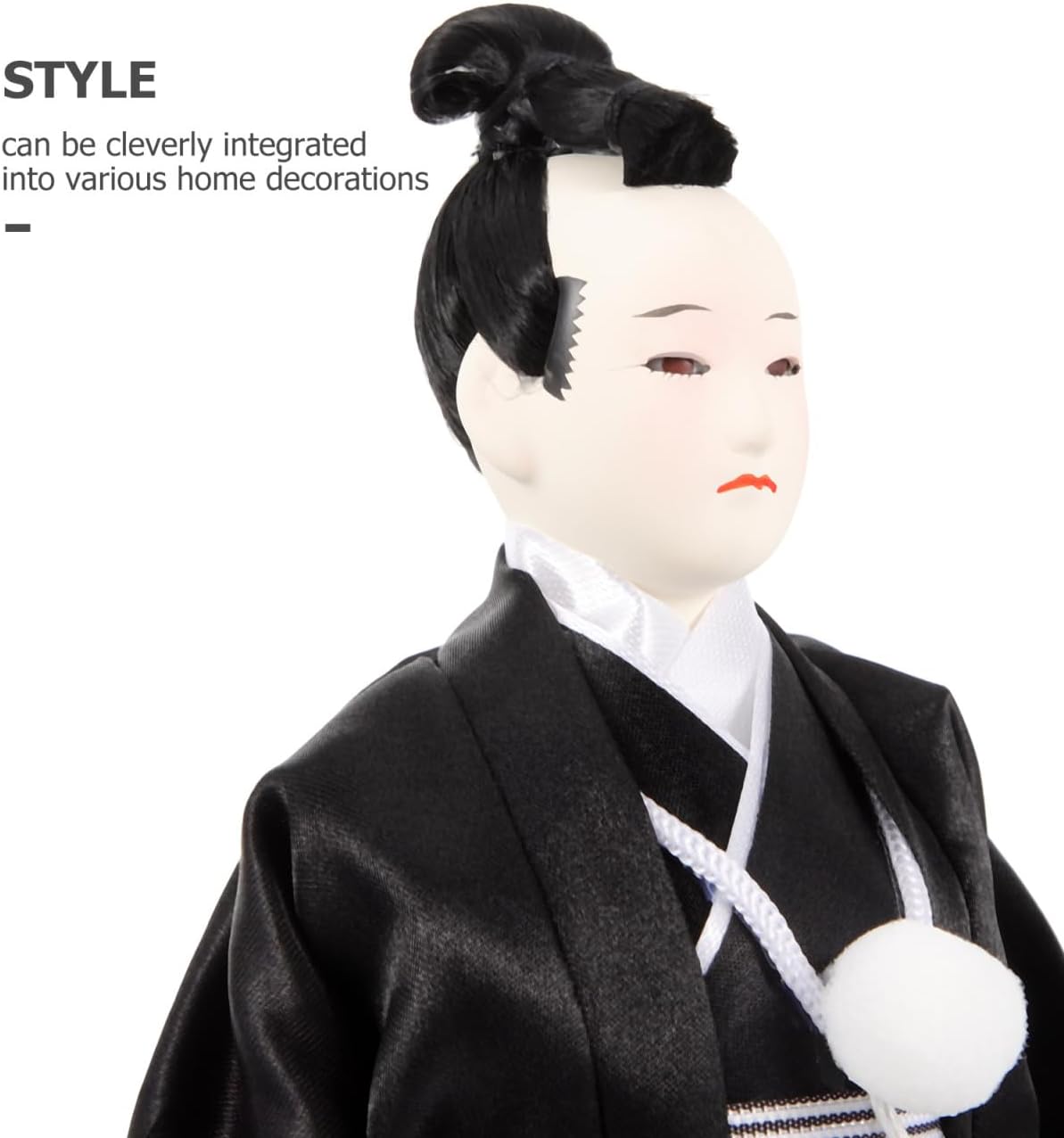 Samurai Doll Japanese Style Desktop Ornament 11.02In Cloth Kimono Figure for Home Office Desk Decor Housewarming Gift