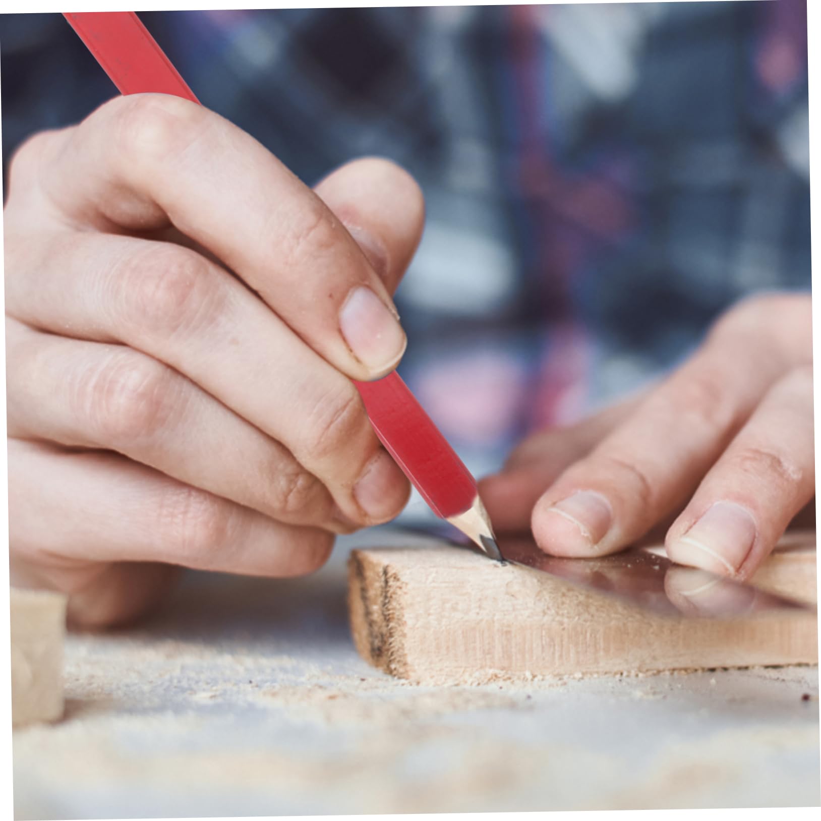 Tofficu 5 Ensembles Crayon Constructeurs En Gros Esquisse Travail Du Bois Crayons D'encadrement Des Crayons Crayon De Construction En Bois Rouge 20 Pièces * 5