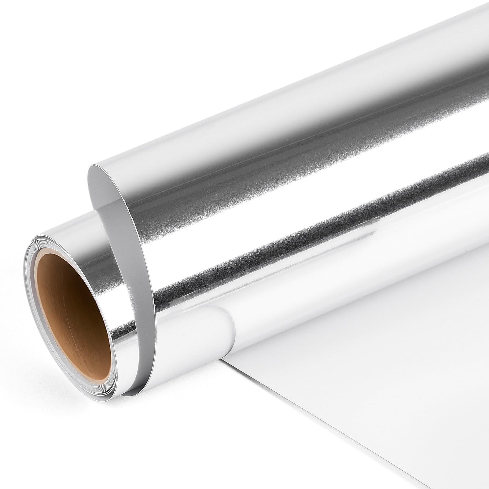 AMAZINGHOME Silver Permanent Vinyl Roll with PET Backing - 30.5 x 170 cm Self Adhesive Vinyl for Silhouette Easy Weed & Bubble Free