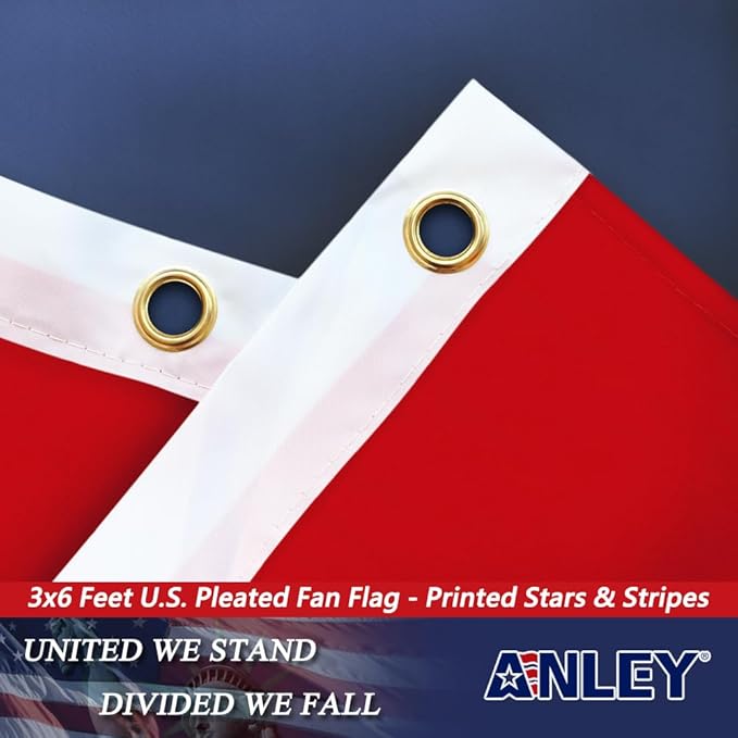 Bandera Abanico Anley EE.UU. 3x6 Pies Poliéster Resiste UV miniatura 6