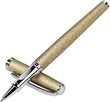 Nice pens,luxury pen with cace,fancy pens Ballpoint Pen Smooth writing experience stylish design effortless writing executive pen-Gift Box with 0.5mm Black Extra 2 Refill Gold