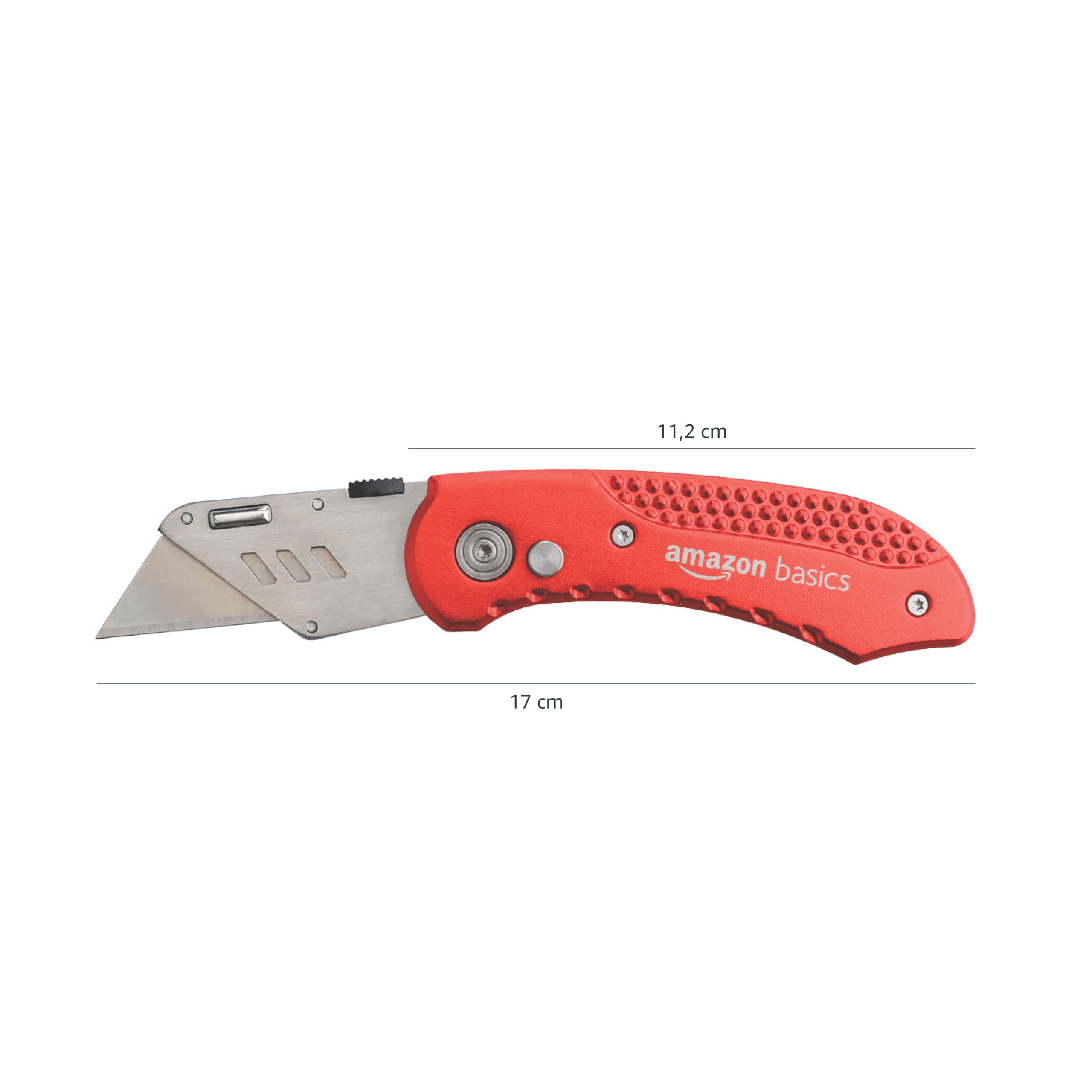 Amazon Basics Taglierino pieghevole in alluminio rosso