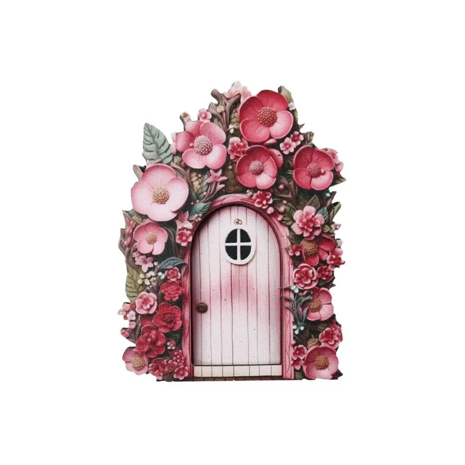 Dazhua Handmade Wooden Fairy Gnome Door Figurine - Miniature Elf Door for Fairy Gardens and Home Decor(Color5)