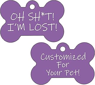 Oh Shit Im Lost Custom Double Sided Pet Id Dog Tag Personalized for Your Pet (Purple)