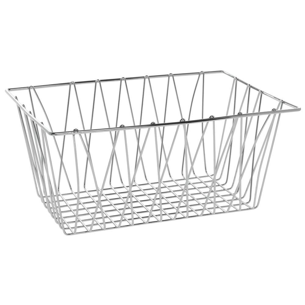 Wire Display Basket Rectangular Chrome Plated Pastry Basket Bakery Tray - 18"L x 12"W x 8"H by HUBERT – 18"L x 12"W x 8"H, Wire, Silver