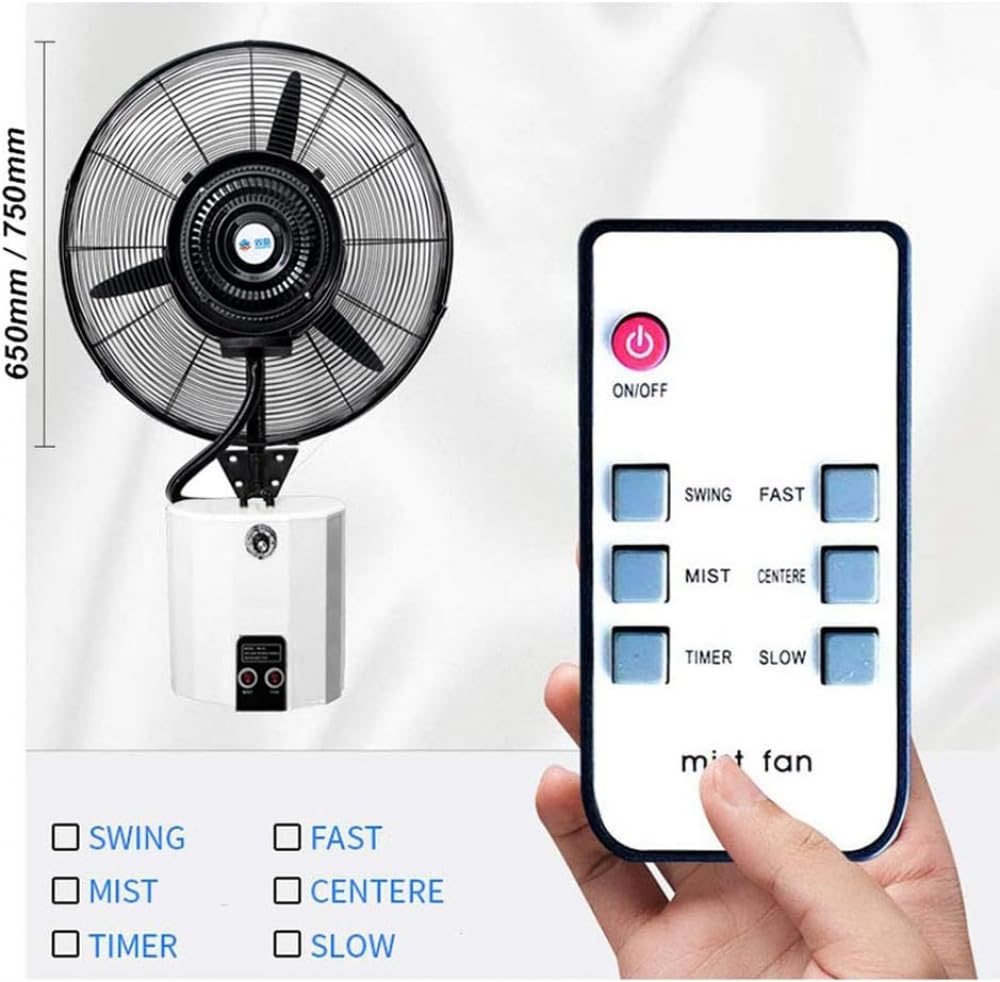 Ventilador De Pared con Mando A Distancia | Ventilador Potente Y Silencioso | Ventilador De Pared Cocina Eléctrico Grande | 3 Velocidades Y Temporizador | Cabezal Oscilante 90º-650mm