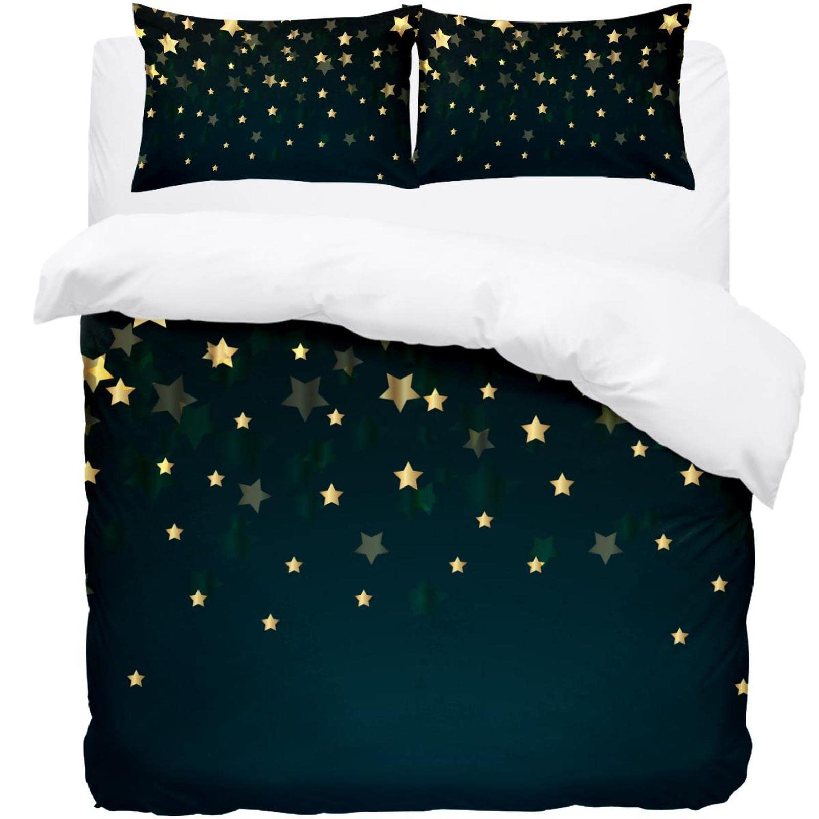 Housse de couette et 2 taies d'oreiller pour lit simple motif constellation