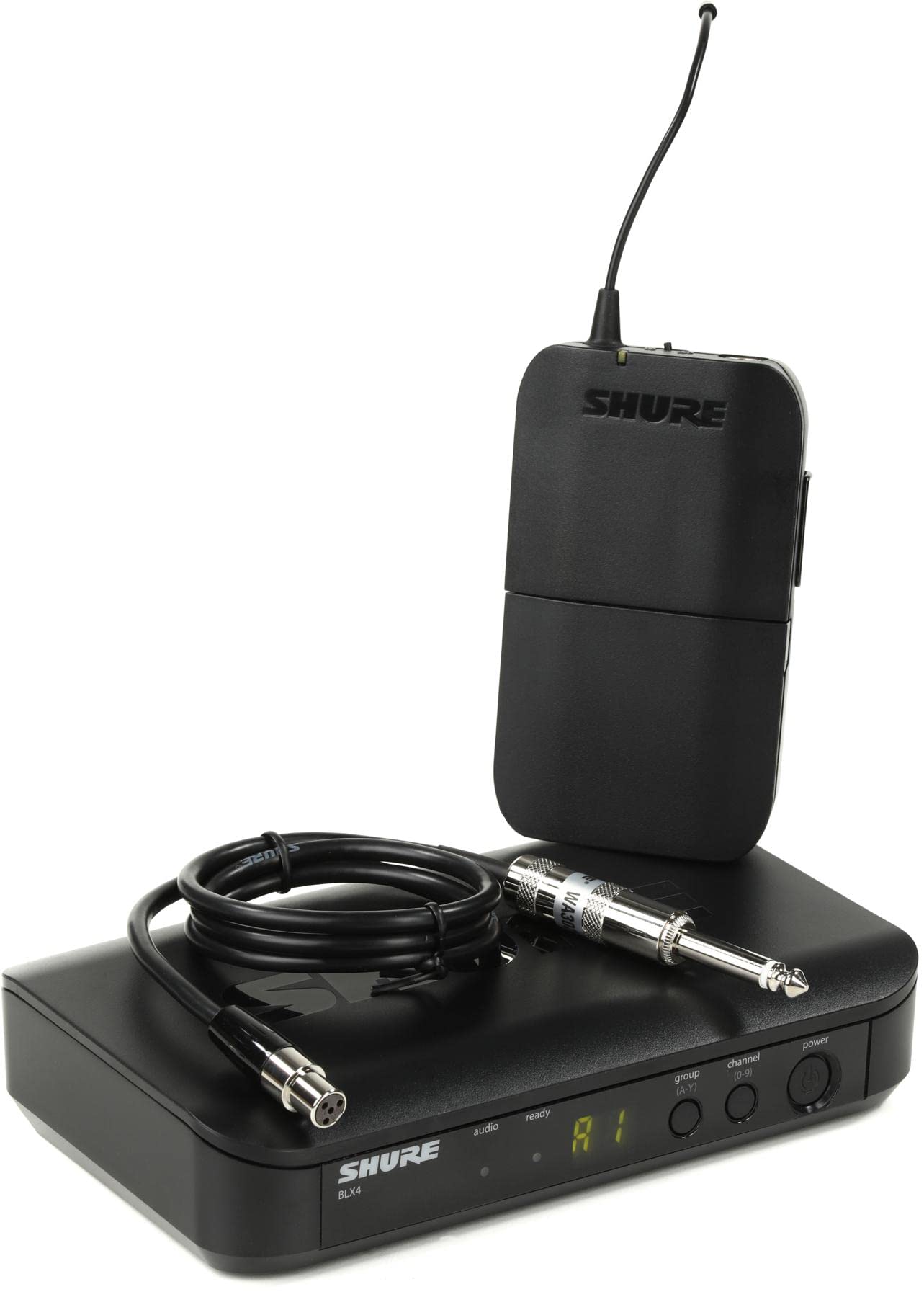 Shure BLX14 UHF Wireless System - Perfect for Guitar and Bass with 1/4 Jack - 14-Hour Battery Life, 300 ft Range | includes 1/4