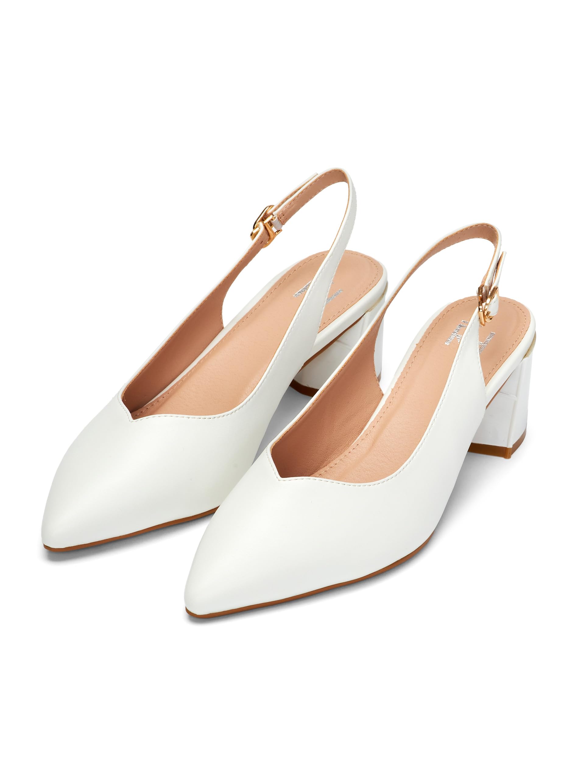 Damen Slingpumps 5.5 cm Blockabsatz Wildlederimitat Kunstleder Slingbacks Rückengurt Weiß Schwarz Rot Beige Nude Taupe
