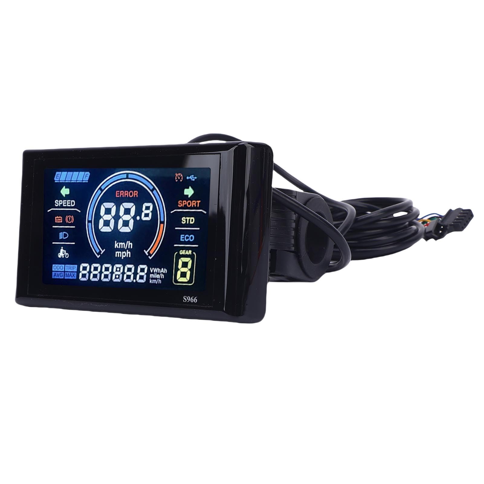 Jiawu Display LCD per Bici Elettrica, Tachimetro per Bici Colorato Impermeabile DC 24V 36V 48V, Computer da Ciclismo con Scheda NFC per Bicicletta Elettrica e Scooter