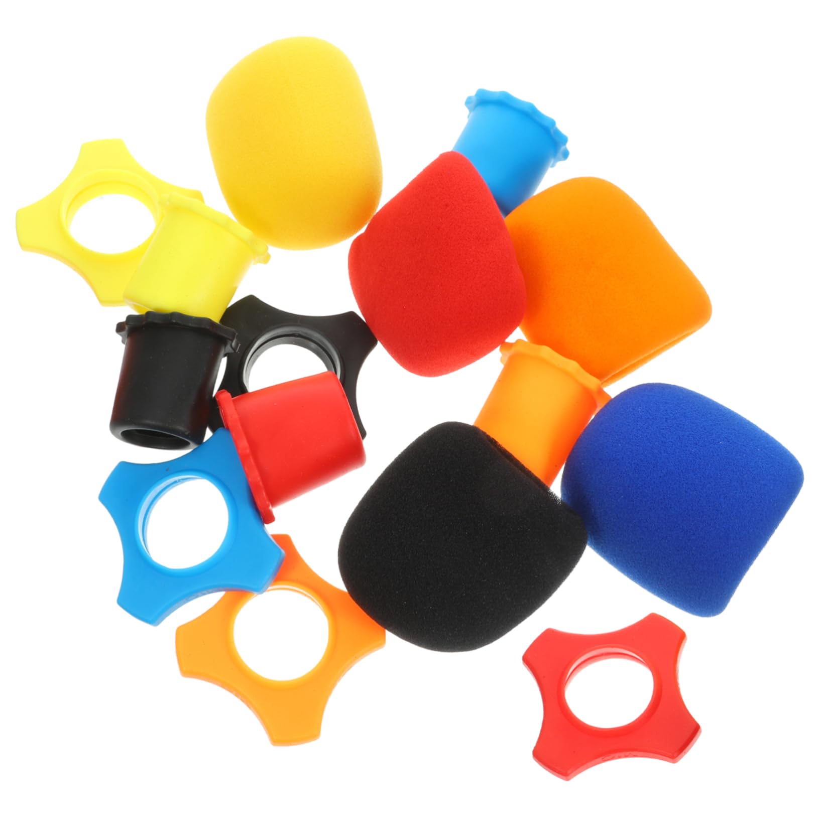 BESPORTBLE 15Pcs Microphone Windscreen Sponge Covers with Rings Multi for Ktv Party Stage Performance Mic Protective Ring Windproof Cushion