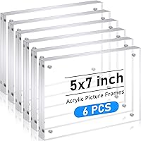 Vista 9 de Kigley 4 portarretratos acrílicos de 2.5 x 3.5 pulgadas, marco de acrílico transparente para tarjetas de presentación, pantalla de escritorio, doble