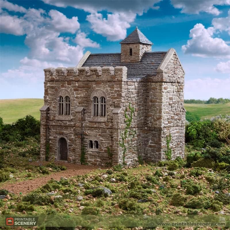 Norman Stone Keep DND Terrain for Dungeons and Dragons Terrain, D&D, Pathfinder, Warhammer 40k, Miniatures, D and D, Dungeons and Dragons Gifts, Dungeon Master