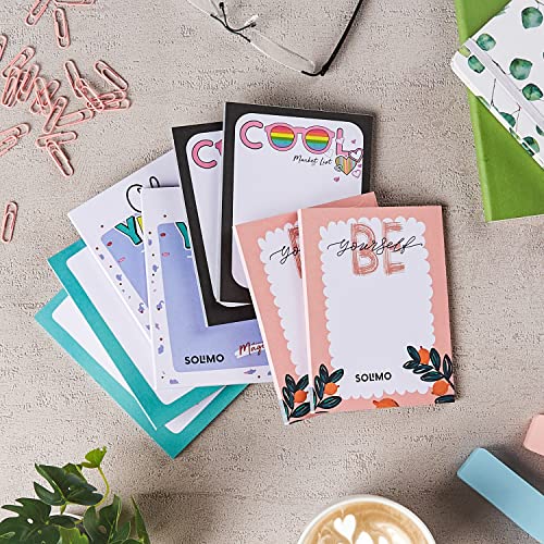 Image of Amazon Brand - Solimo Notes Daily Undated To Do List Note Pad, 4 inch x 5.25 inch, 50 Easy Tear Off Sheets Organizer Planner for College Office Supplies, Pack of 8