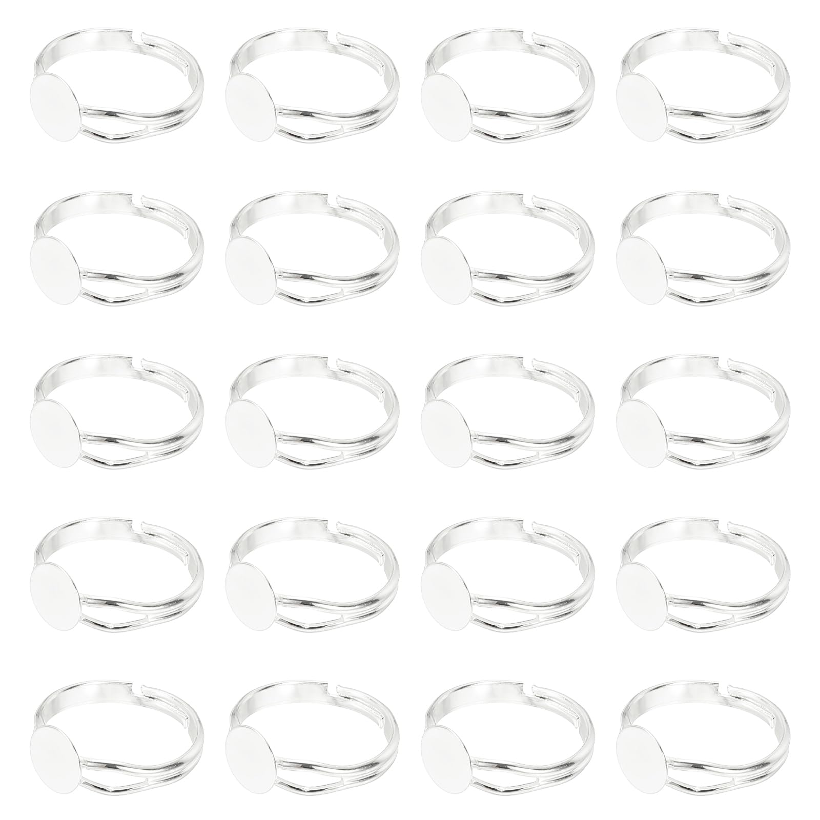 Anneaux métalliques vierges PATIKIL 8mm argentés pour création de bagues DIY x40