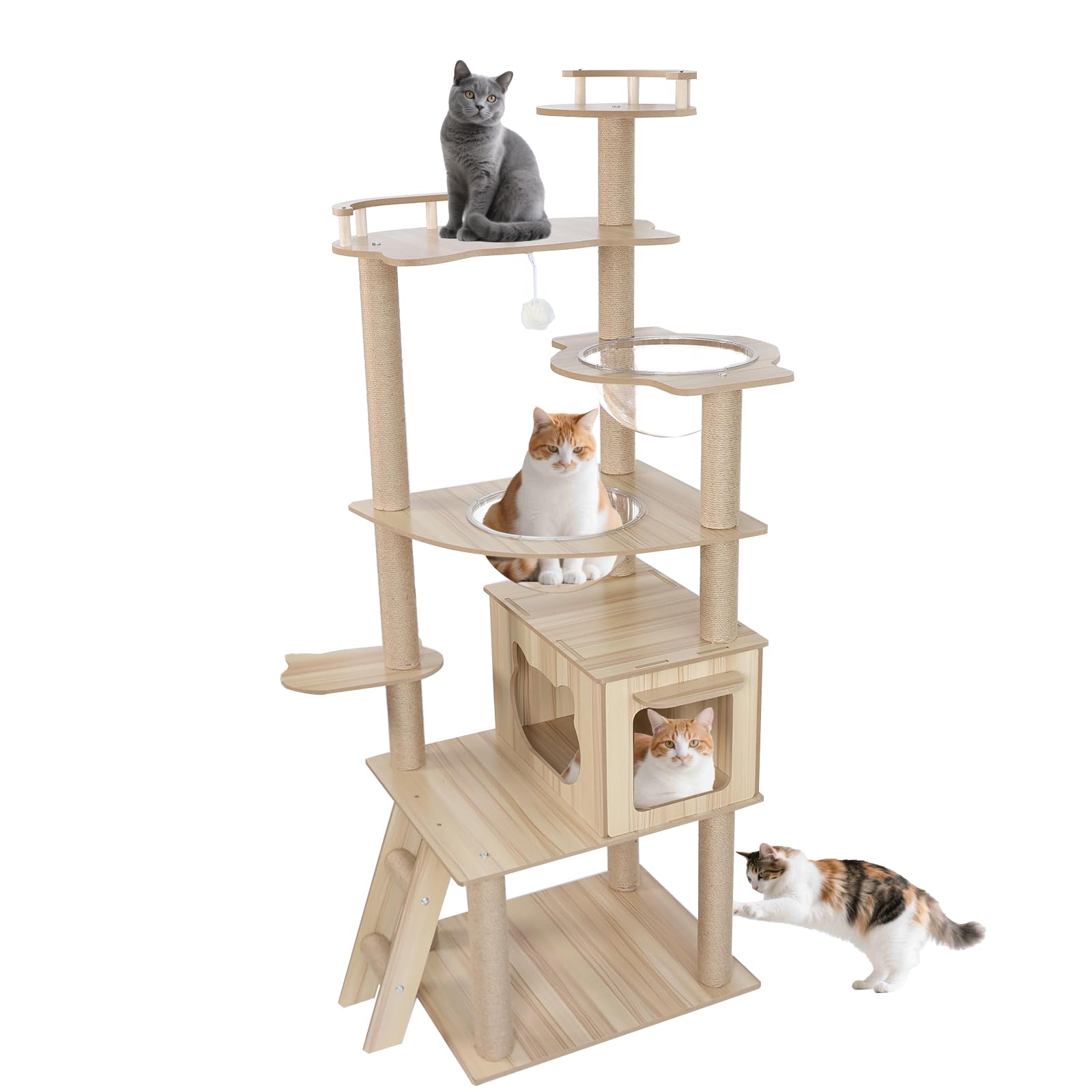 キャットタワー 170cm 6段宇宙船 猫タワー 大型猫用 可愛いデザイン