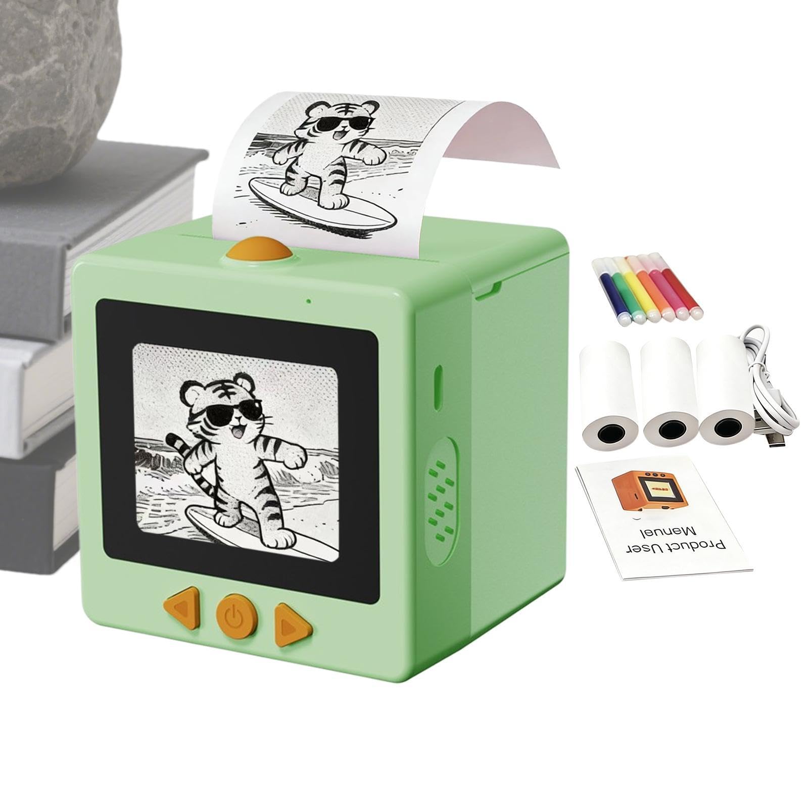 Sticker Maker, scatola di stampa senza inchiostro portatile attivata dalla | voce AI, etichettatrice con display, per diario, artigianato, dormitorio, università, scuola, lavoro, casa