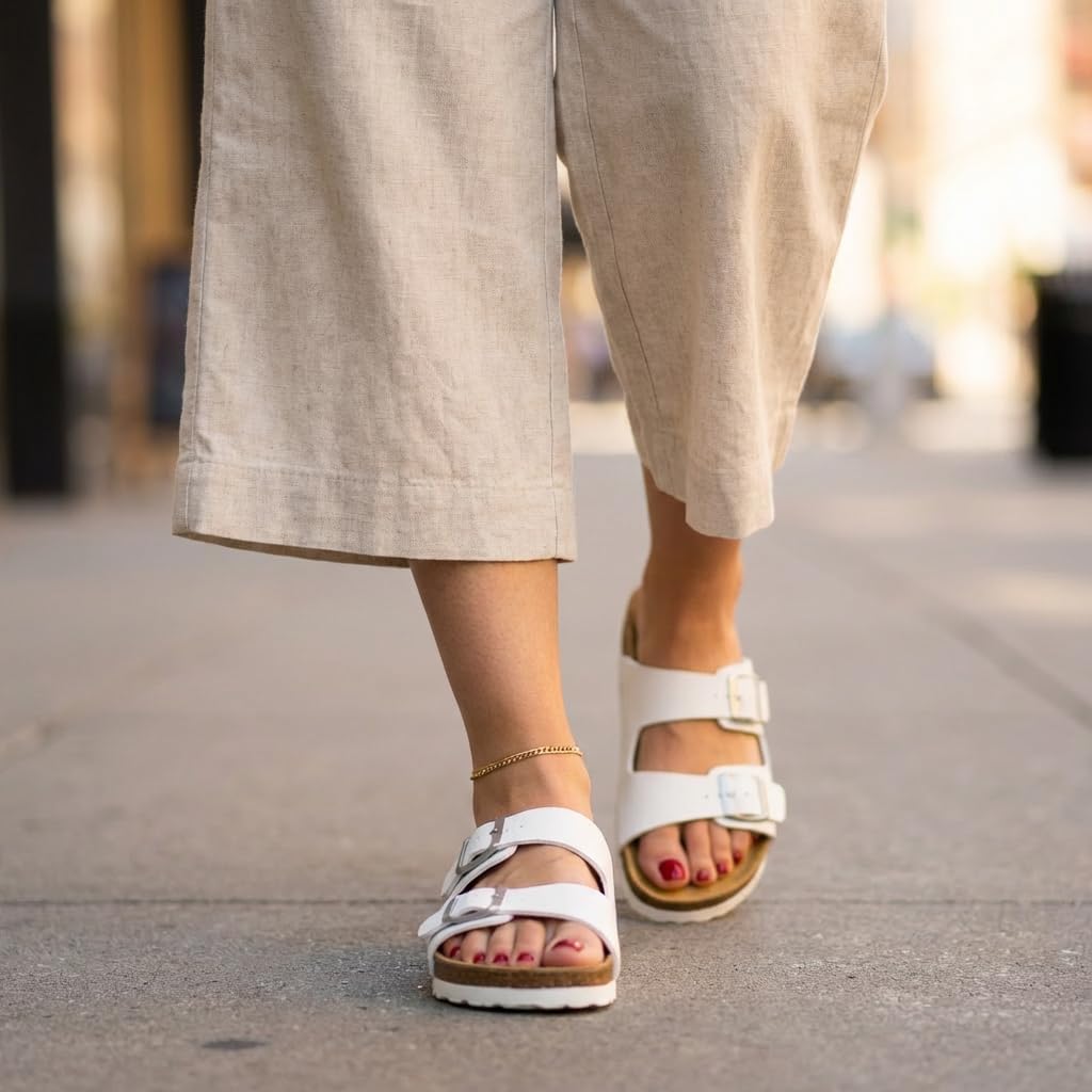 CUSHIONAIRE Lane Cork Footbed Sandals for Women – Comfortable Double Buckle Slip-On with Genuine Suede Footbed & Arch Support Slides for Women Footwear - Image 3