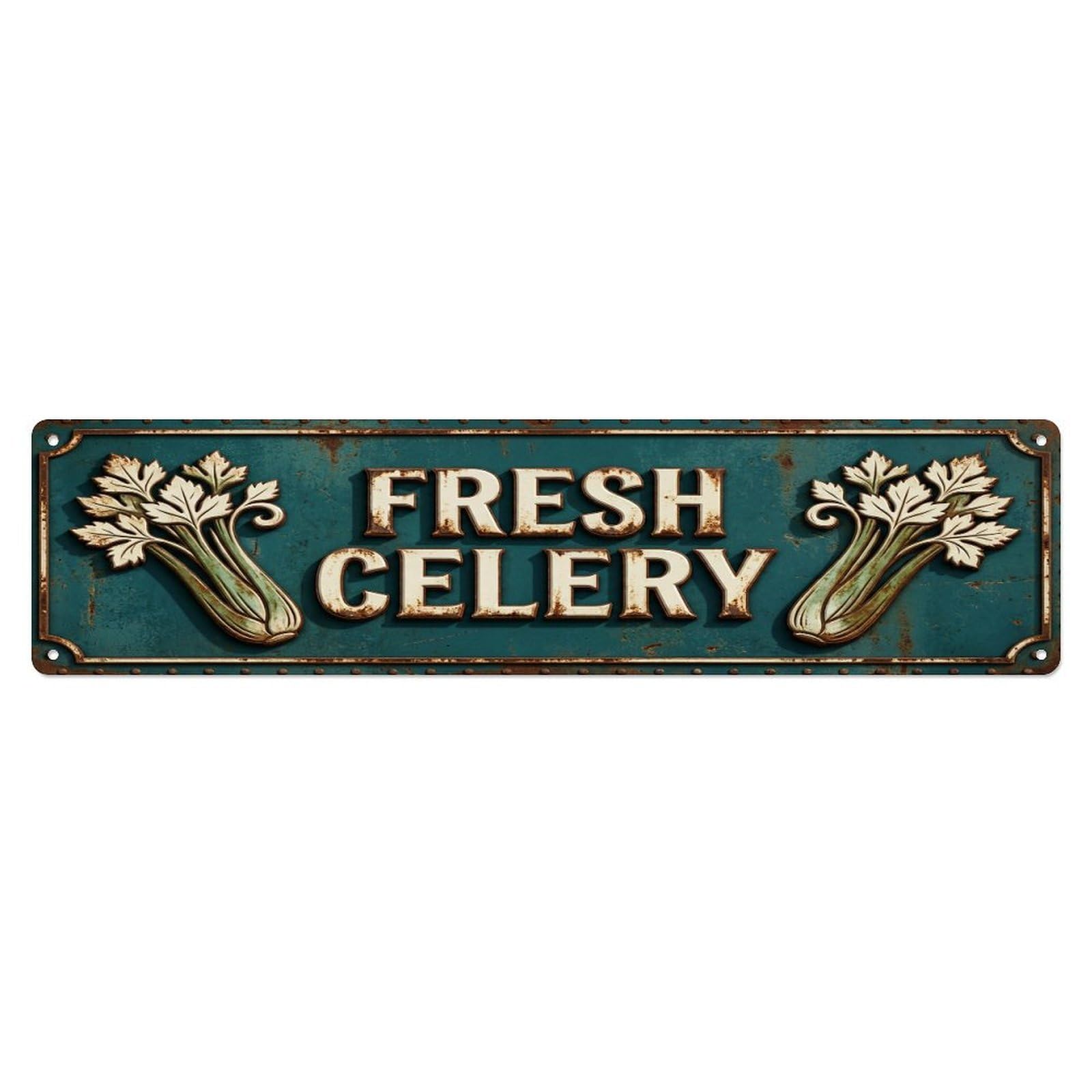 FRESH CELERY Vintage Vegetable Rustic Farmhouse Metal Tin Sign