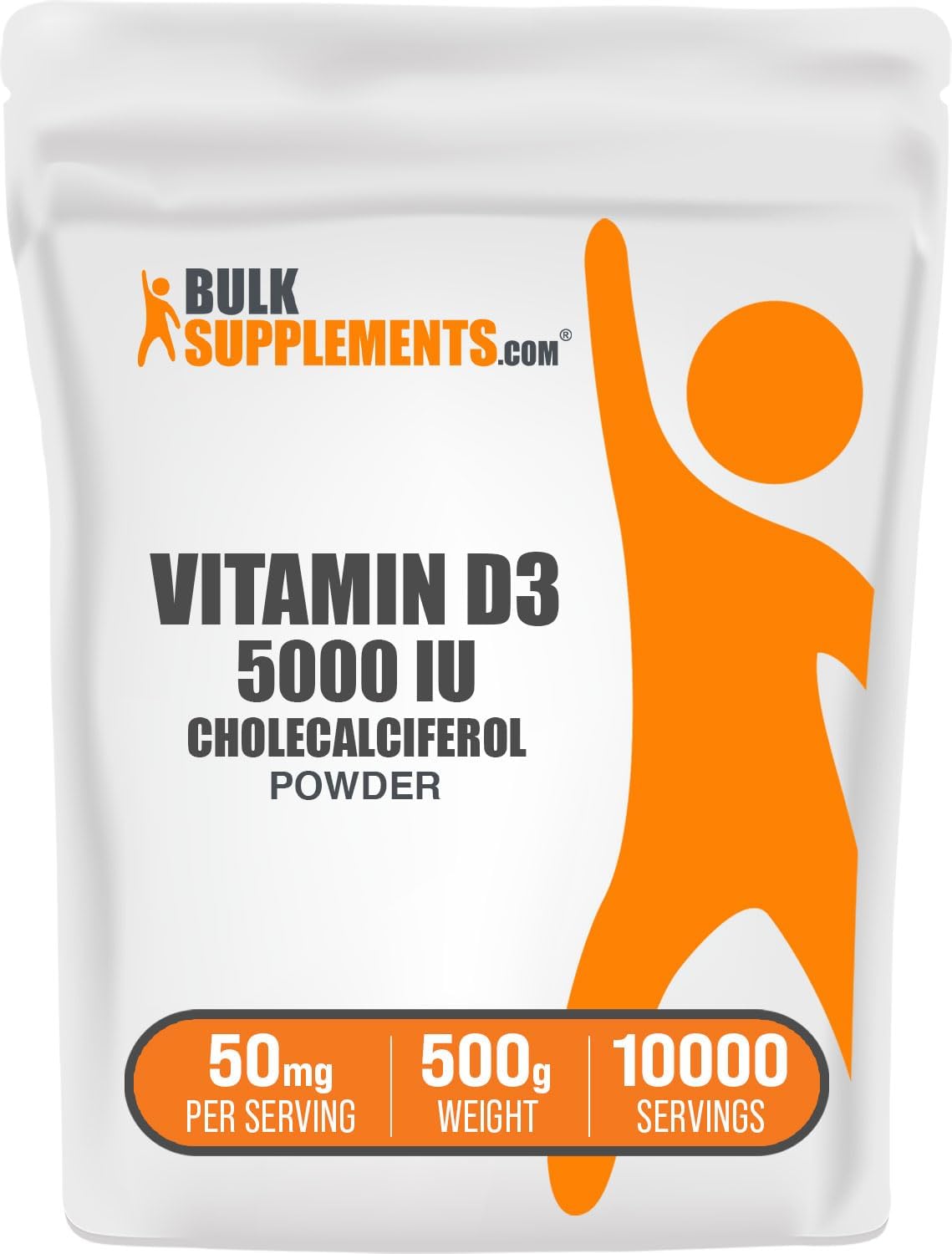 com Vitamin D3 Powder - Cholecalciferol, Vitamin D Supplements, 5000 IU - Gluten Free, 50mg (125mcg of Vitamin D3) per Serving, 500g (1.1 lbs) (Pack of 1)