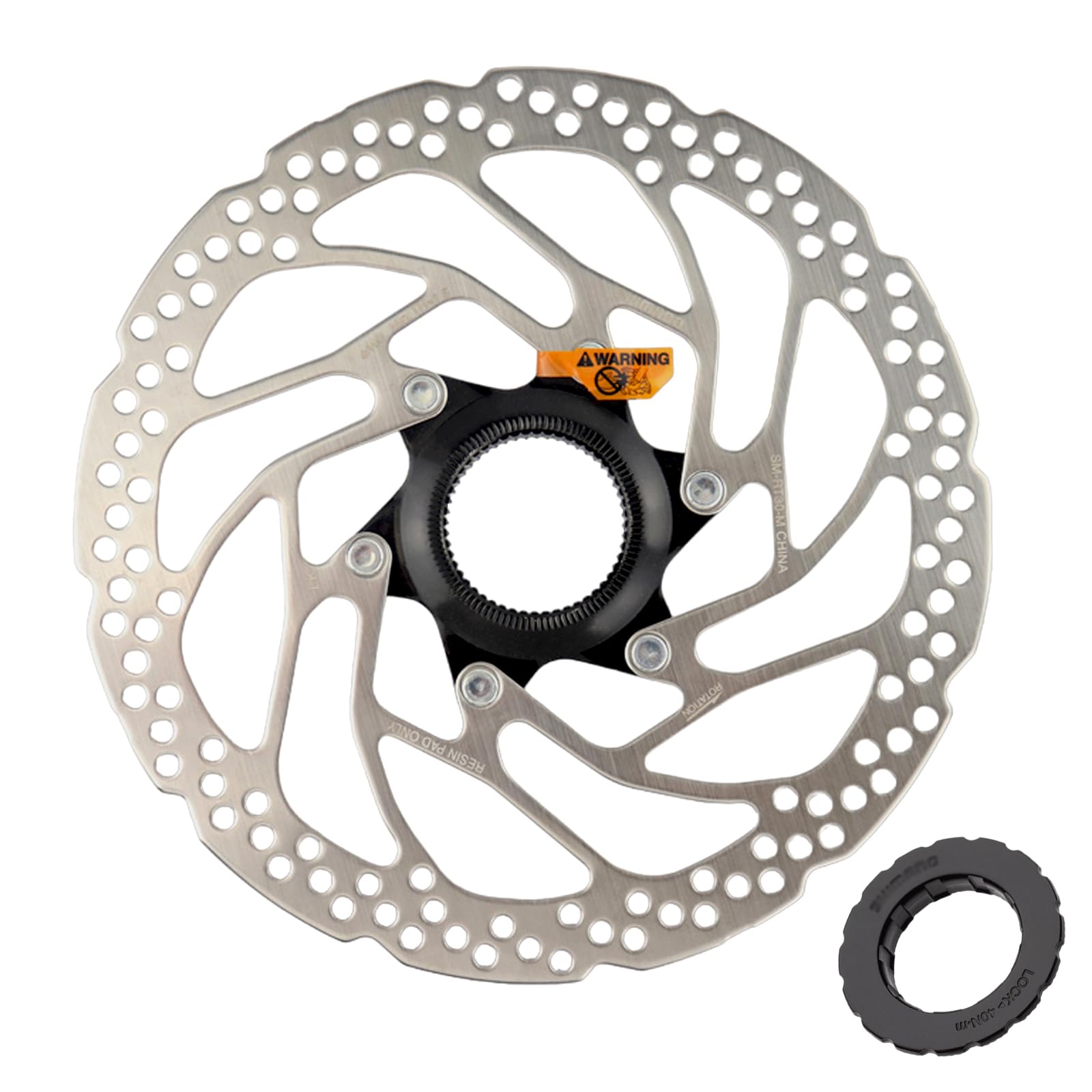 Yongness Bike Central Locking Brake Disc, Rotor 180mm Compatible with Shimano SM-RT30 Disc Brake Disc with Lock Cover