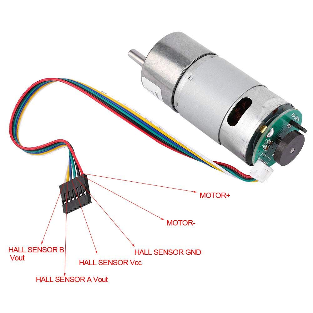 Moteur à Courant Continu 12V/24V avec Réducteur de Vitesse 10-1500RPM, Couple Élevé, Arbre de Sortie Diamètre 37mm, Idéal pour Systèmes de Contrôle Industriel et Robotique