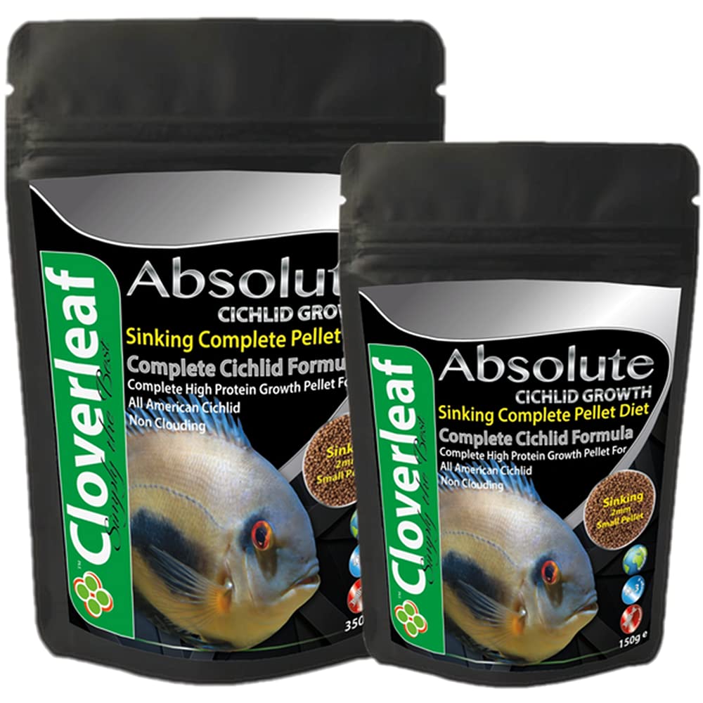 Cloverleaf 150g Absolute Cichlid Growth Sinking 54% Protein Pellets Food
